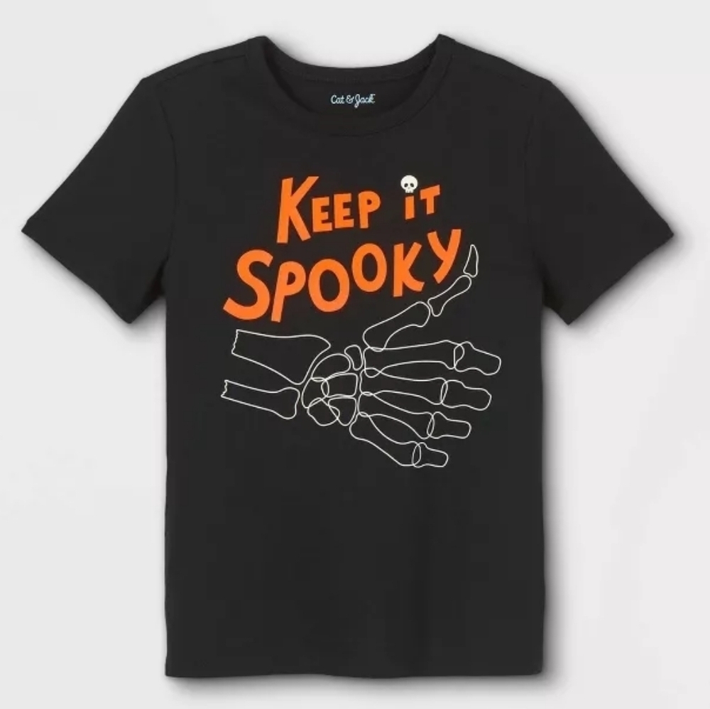 Keep It Spooky - Cat & Jack Halloween Short Sleeve Tshirt - Boys XL (16) - Picture 1 of 6